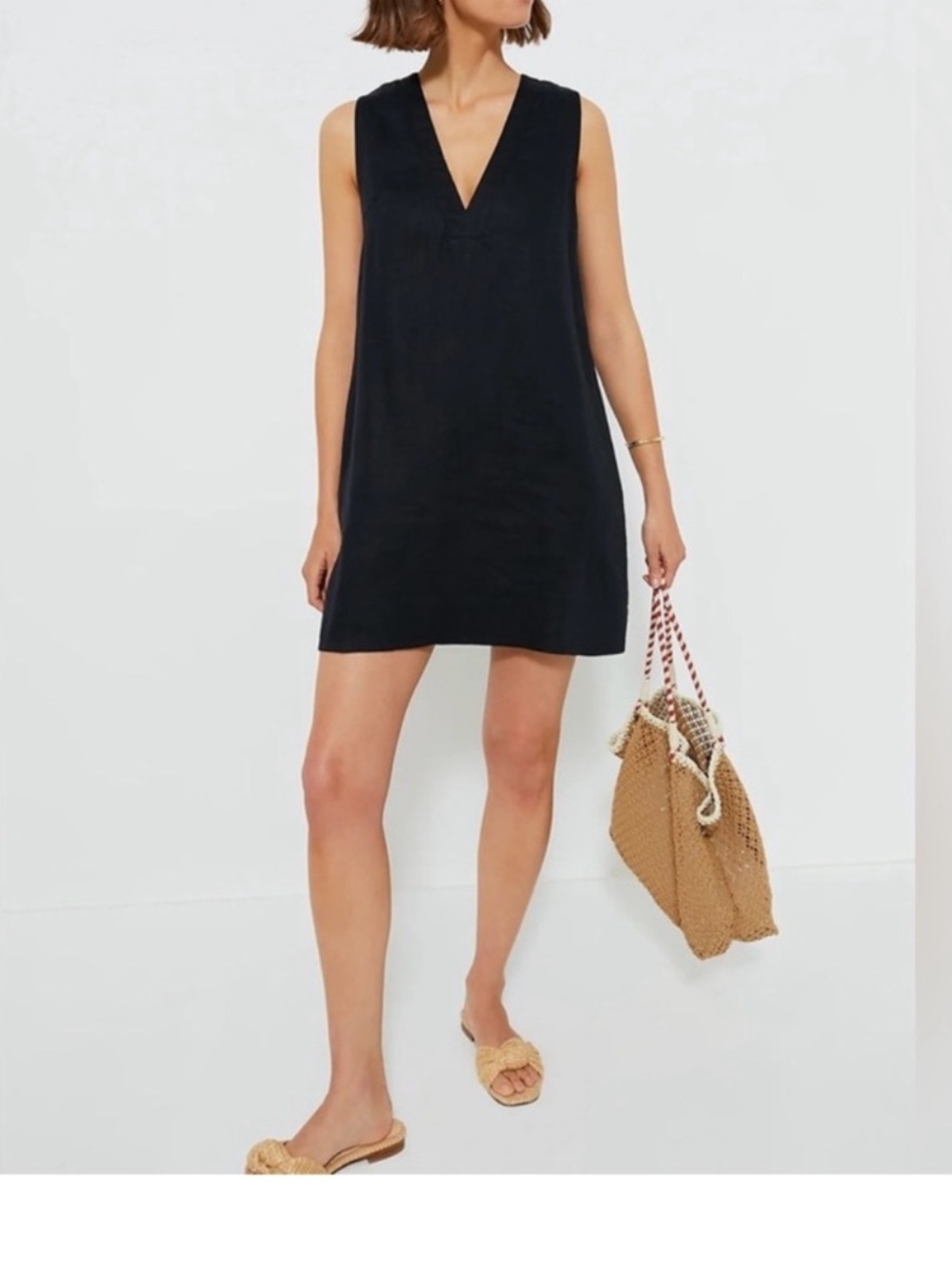 Tuckernuck Melanie Black Linen Dress size Small
